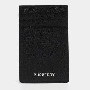 Burberry Black Grain Leather Elmer Card Holder