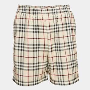 Burberry Brown Debson Checks Terry Cotton Shorts M