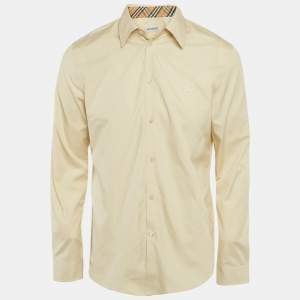 Pre Owned Burberry Nutmeg Beige Cotton Button Front Shirt M