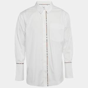 مملوكة مسبقًا Burberry White Cotton Long Sleeve Shirt XXXL