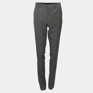 Pre Owned Burberry Grey Wool Pant M