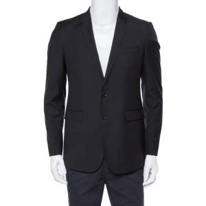 Pre Owned Burberry London Black Wool Mansell Blazer M