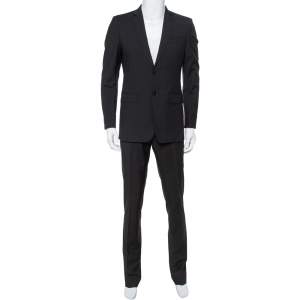 Pre Owned Burberry Black Wool Tailored Milbury Suit M