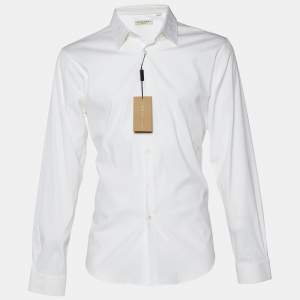 Burberry White Cotton Button Front Shirt XXL