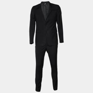Burberry Black Wool Regular Suit L
