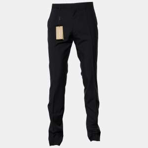 مملوكة مسبقًا Burberry Black Wool Straight Leg Pants M