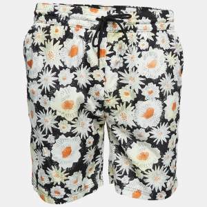Burberry Black Floral Synthetic Swim Shorts M