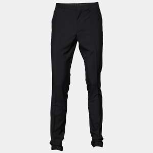 Burberry Black Wool Tapered Leg Pants M