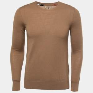 Burberry Dark Beige Cashmere Crew Neck Jumper S
