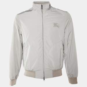 Pre Owned Burberry Beige Bradford Zip Up Bomber Jacket S