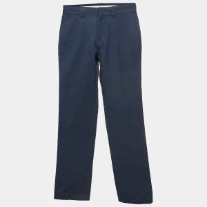 Burberry Navy Blue Cotton Formal Trousers S
