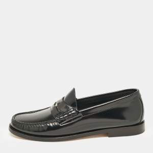 Burberry Black Brushed Leather Rupert Loafers Size 40