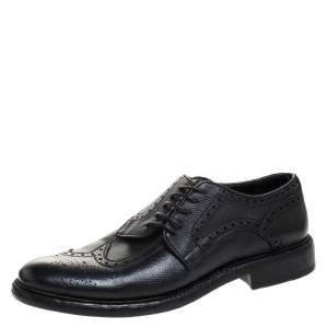 Burberry Black Brogue Leather Rayford Derby Size 43