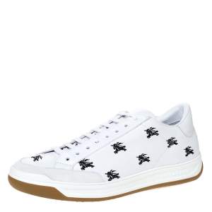 Burberry White Leather Timsbury Low Top Sneakers Size 44