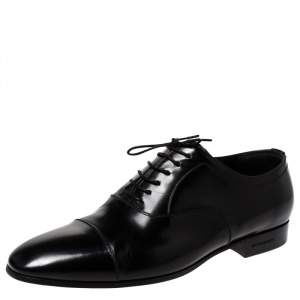 Burberry Black Leather Millstead Lace Up Oxfords Size 43