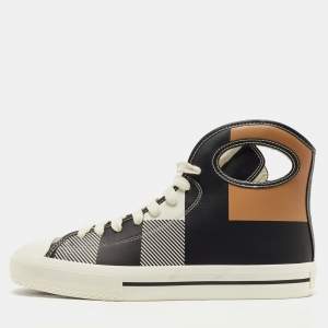 Burberry Tricolor Leather Larkhall High Top Sneakers Size 42.5