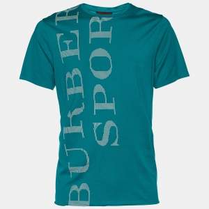 Burberry Sport Green Jersey Logo Print T-Shirt XXL