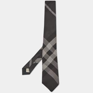 Burberry Grey Nova Check Silk Tie