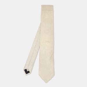 Burberry Yellow/Grey Micro Diamond Motif Silk Tie