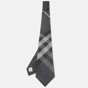 Burberry Grey Novacheck Silk Tie 