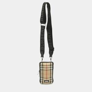 Pre Owned Burberry Beige Vintage Check Canvas Phone Case