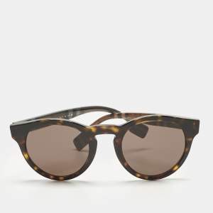 Pre Owned Burberry Brown Check B 4359 Frame Round Sunglasses