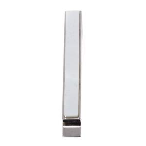 Pre Owned Burberry Silver Tone Mother of Pearl Inlay Tie Bar