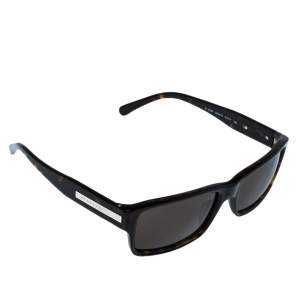 Pre Owned Burberry Dark Havana/ Brown B 4006 Rectangular Sunglasses