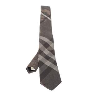 مملوكة مسبقًا Burberry Metallic Brown London Silk Tie