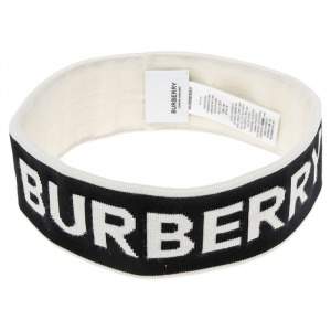 Burberry Monochrome Logo Intarsia Knit Wool Headband