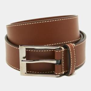 Burberry Tan Leather Buckle Belt 90CM