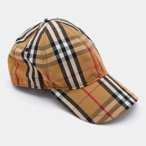 Burberry Beige Vintage Check Cotton Baseball Cap M