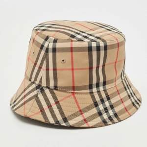 Burberry Beige Vintage Check Cotton Bucket Hat S