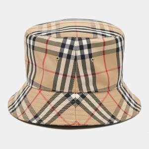 Burberry Beige Nova Check Cotton Bucket Hat XL
