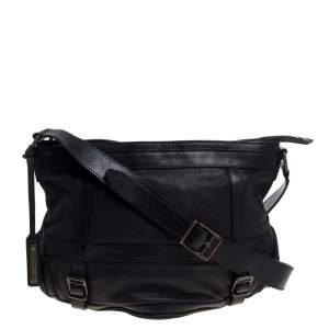 Burberry Black Leather Messenger Bag