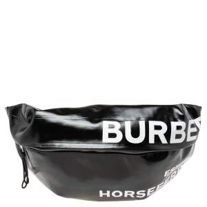 Buberry Black Coated Canvas XL Sonny Belt Sling Bag