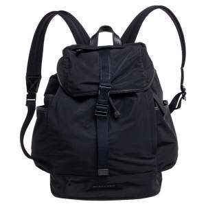 Burberry Black Nylon Drawstring Backpack