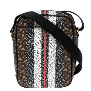 Burberry Brown TB Monogram Coated Canvas and Leather Thornton Messenger Bag