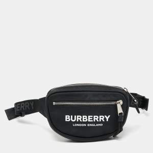 Burberry Black Logo Print Nylon Cannon Bum Bag