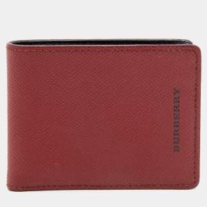Burberry Burgundy Leather International Bifold Wallet