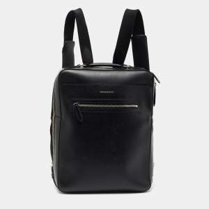 Burberry Black Leather Westport Square Backpack