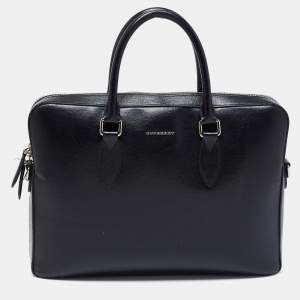 Burberry Black Leather Briefcase Bag