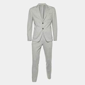 Burberry Grey Herringbone Cotton Suit M