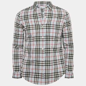 Burberry Blue Vintage Check Cotton Button-Down Shirt S