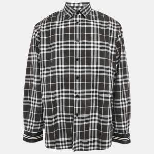 Burberry Black Check Cotton Long Sleeve Shirt XXXL