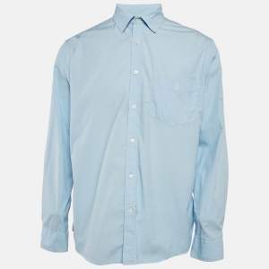 Burberry Blue Cotton Button Front Shirt XL