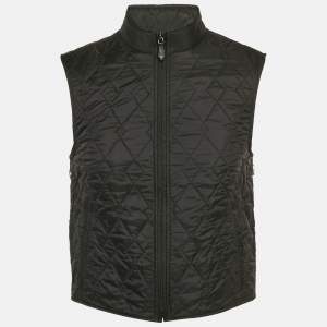 Burberry Black Synthetic Diamond Quilted Vest S
