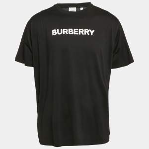 Burberry Black Logo Print Jersey T-Shirt L