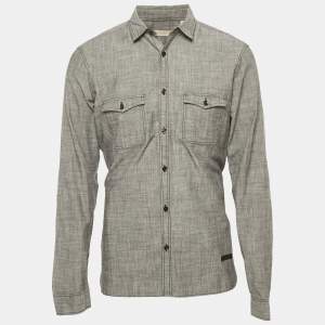 Burberry Grey Chambray Long Sleeve Shirt L