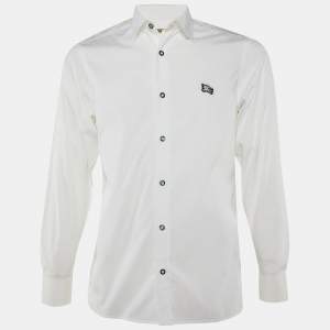 Burberry White Cotton Button Front Shirt S